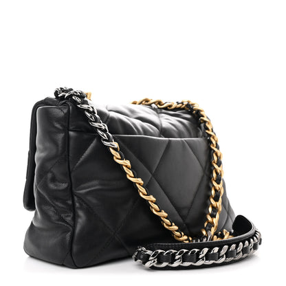 Chanel Goatskin Quilted Large Chanel 19 Flap Black 3 of 10