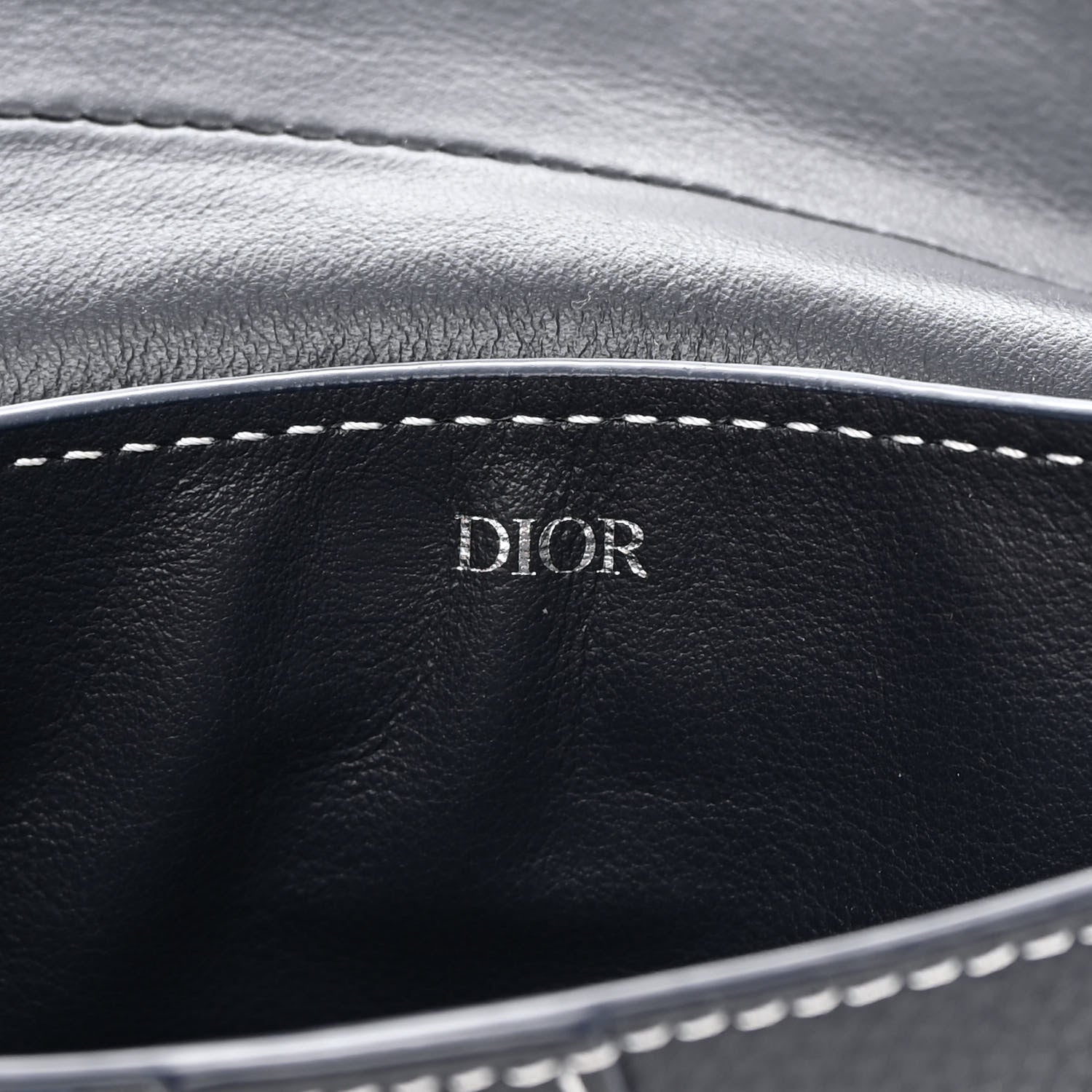 Christian Dior X KAWS Grained Calfskin Saddle Wristlet Blue 6 of 12