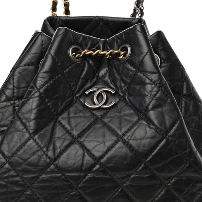 Chanel Aged Calfskin Quilted Gabrielle Backpack Black 8 of 15