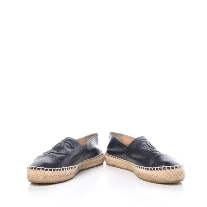 Chanel Lambskin CC Espadrilles 38 Black 6 of 16