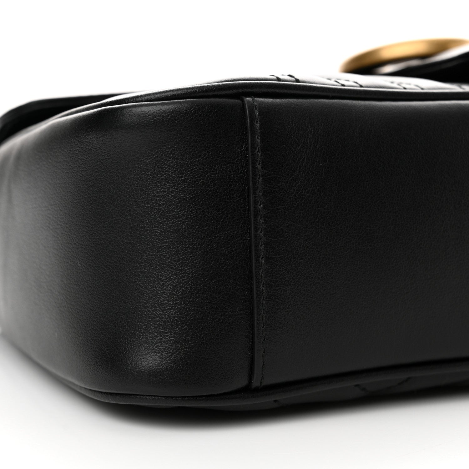 Gucci Calfskin Matelasse Small GG Marmont Shoulder Bag Black 9 of 10