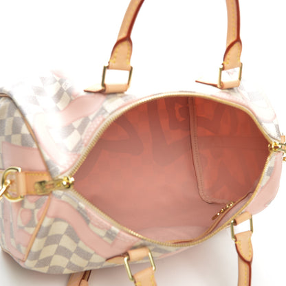 Louis Vuitton Damier Azur Tahitienne Speedy Bandouliere 30 Rose Ballerine 5 of 7