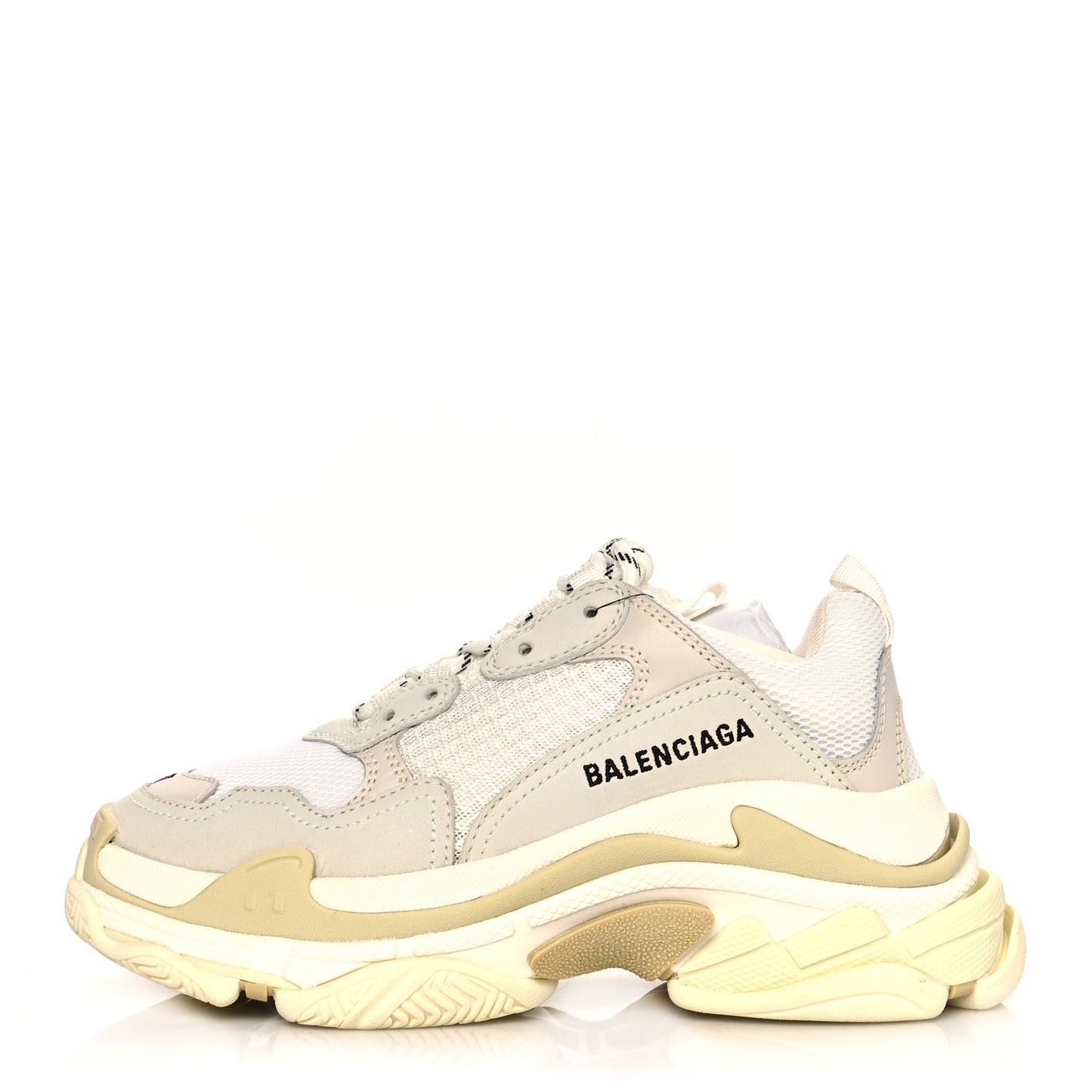 Fabric Mesh Womens Triple S Sneakers 37 White