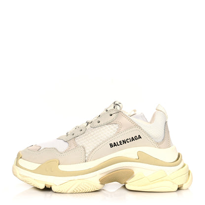 Balenciaga Fabric Mesh Womens Triple S Sneakers 37 White 1 of 7