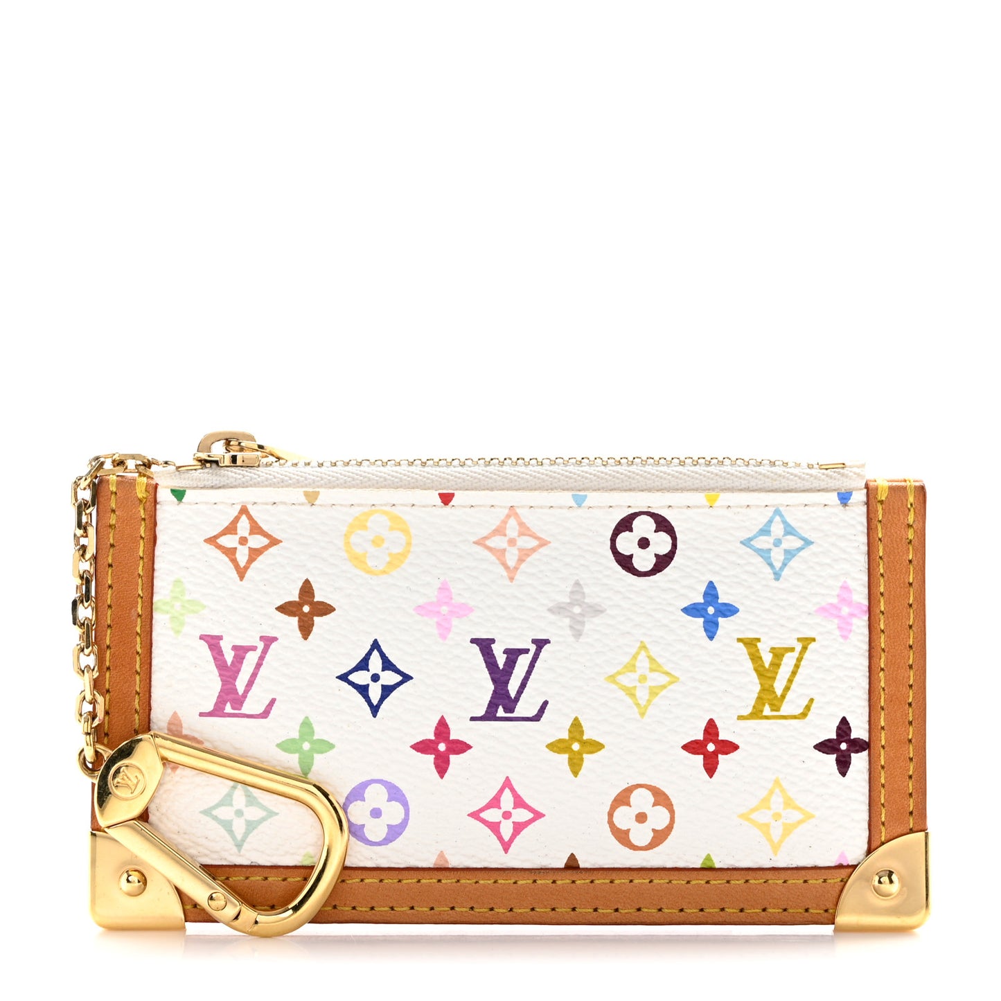 Monogram Multicolor Key Pouch White