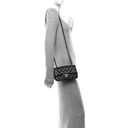 Chanel Lambskin Quilted Mini Rectangular Flap Black 2 of 15