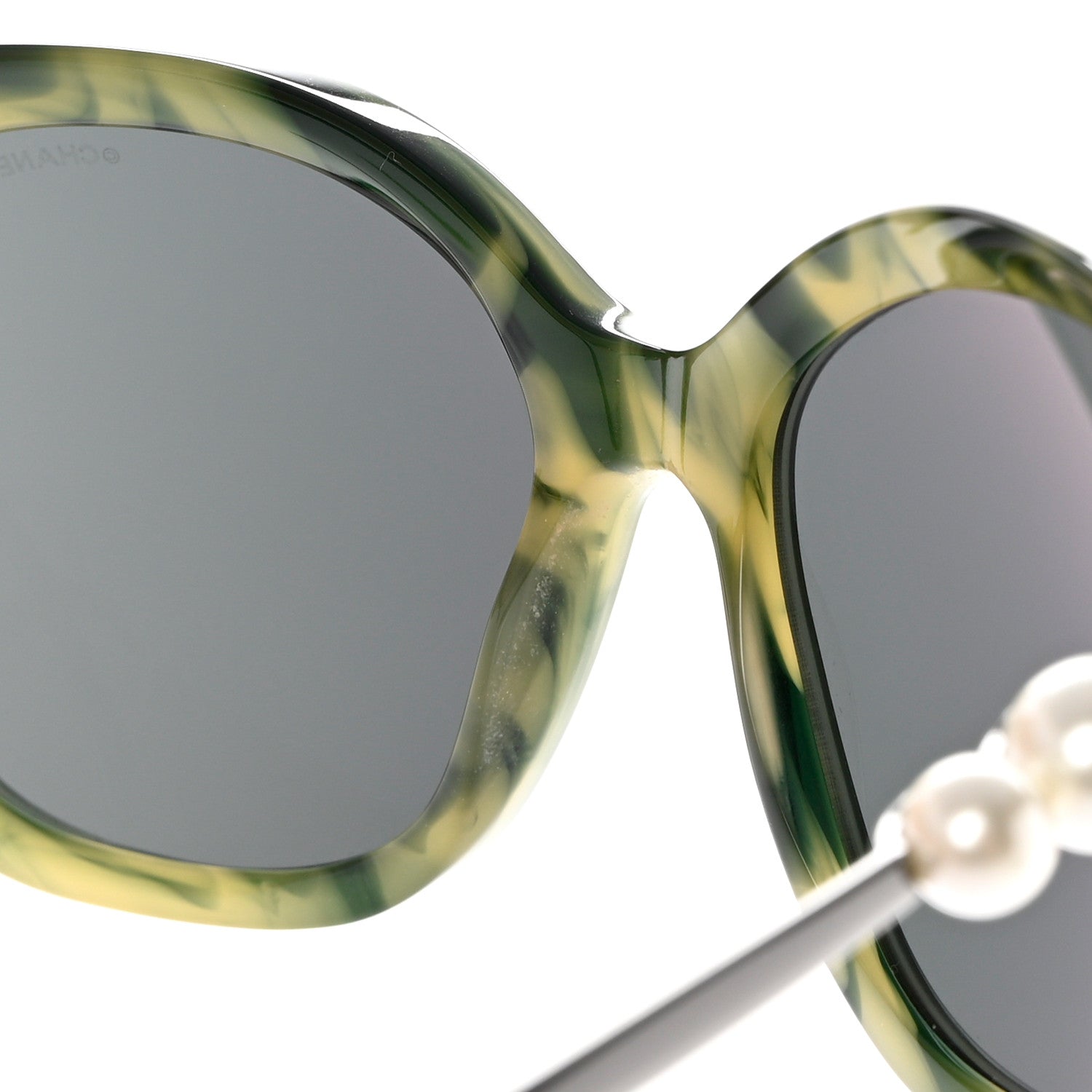 Chanel Acetate Butterfly Winter Pearl Sunglasses 5339-H Green 9 of 10