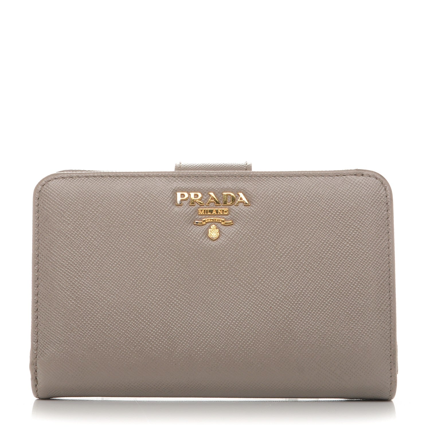 Prada Saffiano Metal Compact Wallet Argilla 1 of 7