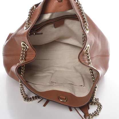 Gucci Pebbled Calfskin Medium Soho Chain Shoulder Bag Dusty Blush 5 of 15