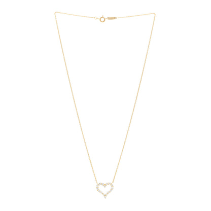 Tiffany 18K Yellow Gold Diamond Small Heart Pendant Necklace 3 of 5