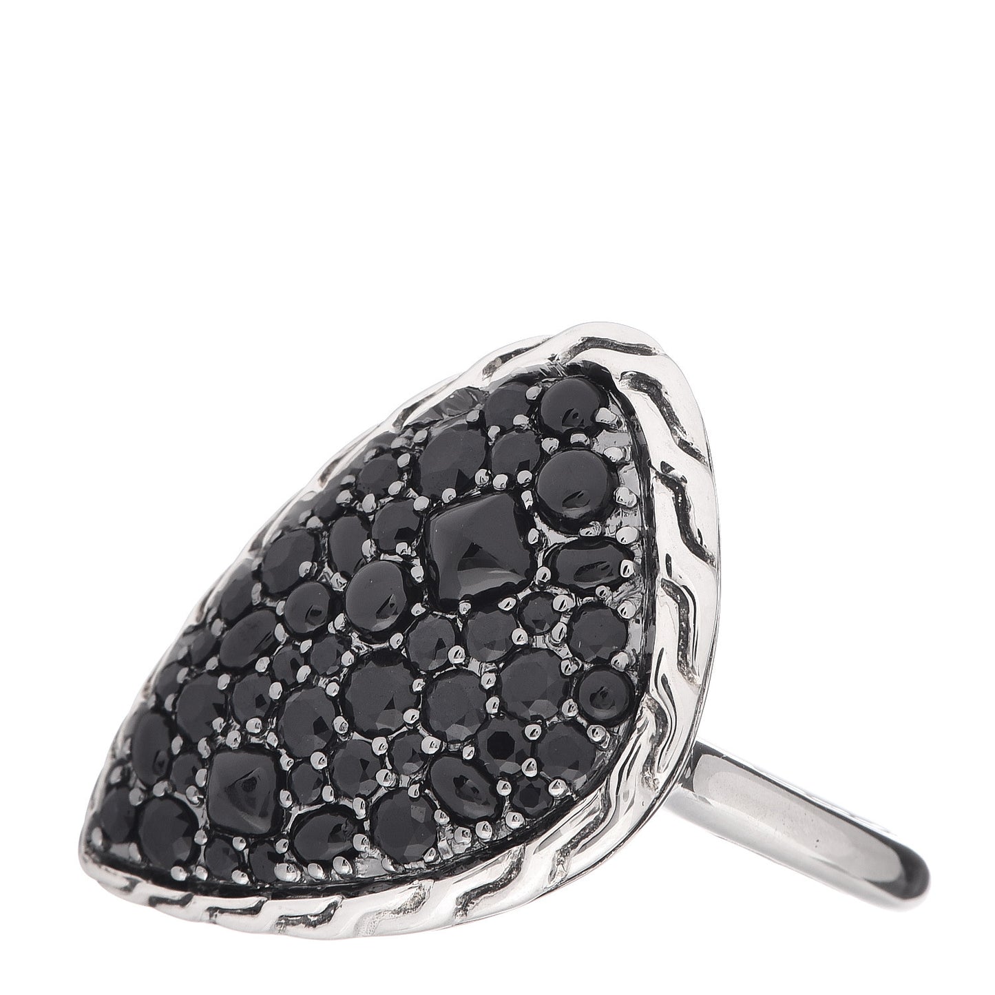 Sterling Silver Black Sapphire Classic Chain Ring 57 8