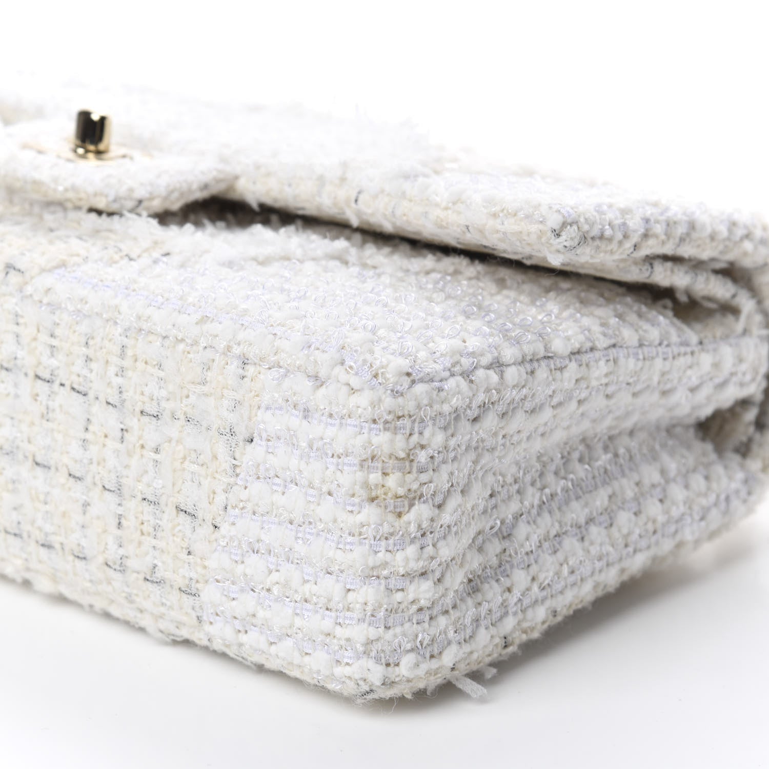 Chanel Tweed Patchwork Medium Double Flap White 7 of 11