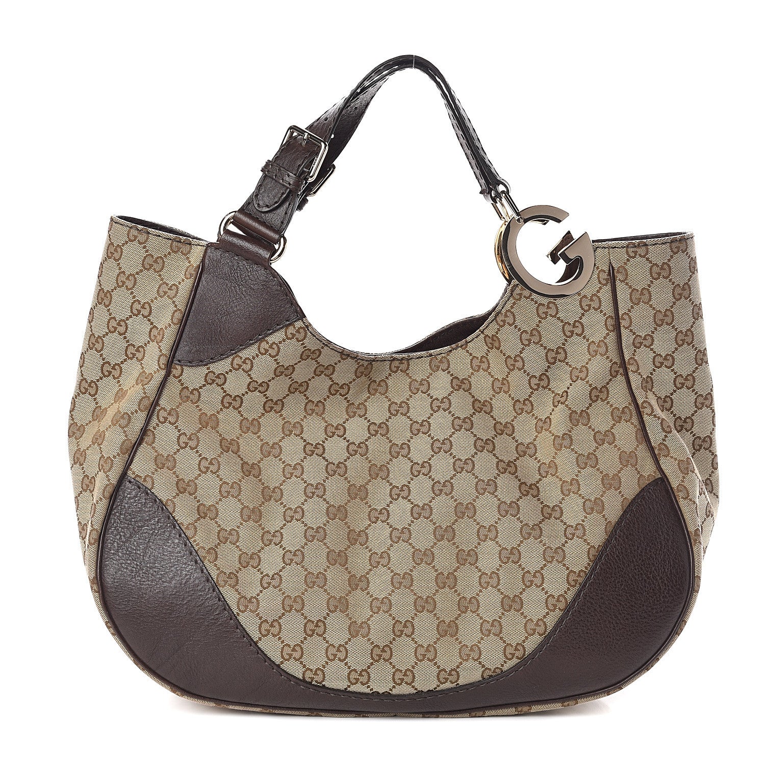 Gucci Monogram Medium Charlotte Hobo Brown 1 of 8