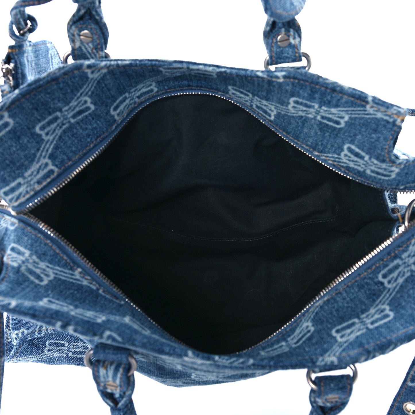 Denim BB Monogram Neo Cagole City Handbag Blue