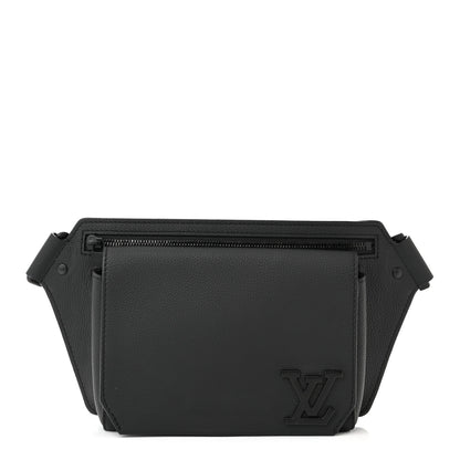Louis Vuitton Grained Calfskin Aerogram Slingbag Black 1 of 9