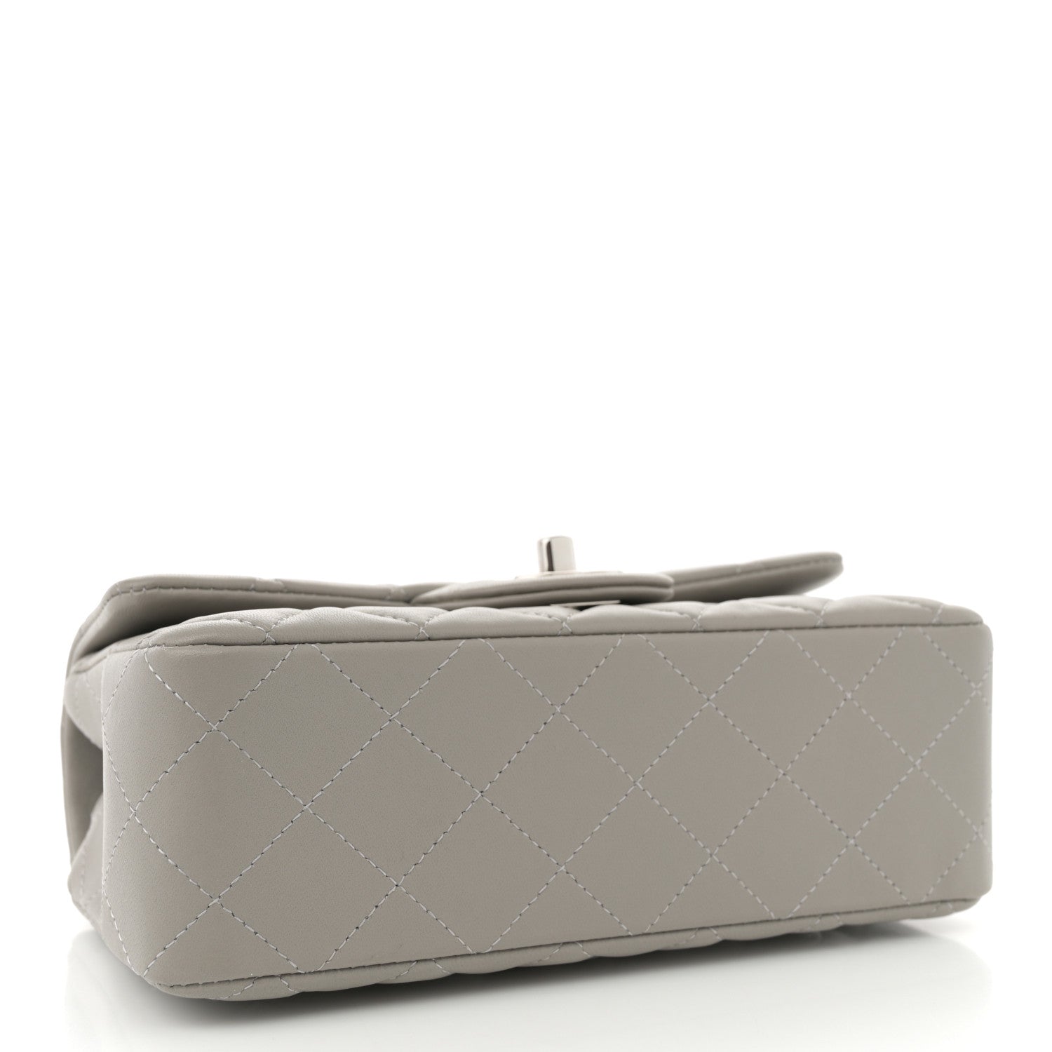 Chanel Lambskin Quilted Mini Rectangular Flap Grey 4 of 11