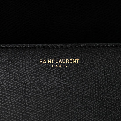 Saint Laurent Textured Calfskin Medium Classic Monogram Universite Bag Black 7 of 10