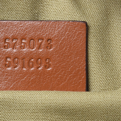 Gucci Vintage Canvas Web Shoulder Bag Sand Cuir 7 of 10