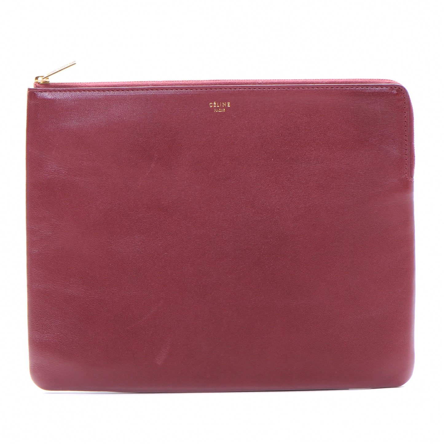 Leather Pouch Clutch Bordeaux