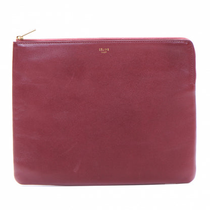 Celine Leather Pouch Clutch Bordeaux 1 of 8