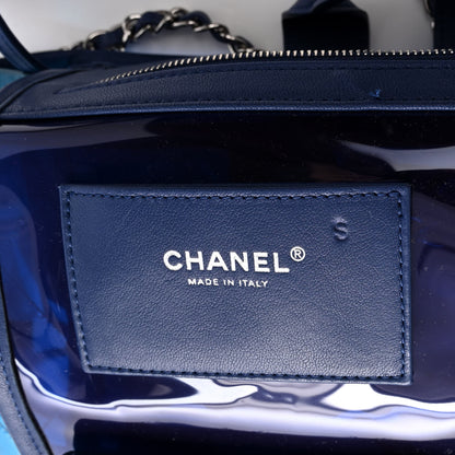 Chanel Lambskin PVC Quilted Large Coco Splash Shopping Bag Blue Dark Blue 6 of 11