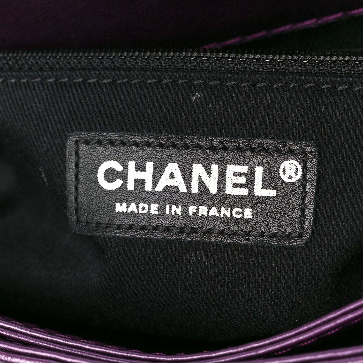 Chanel Metallic Calfskin Medium Lady Pearly Flap Dark Purple 7 of 12
