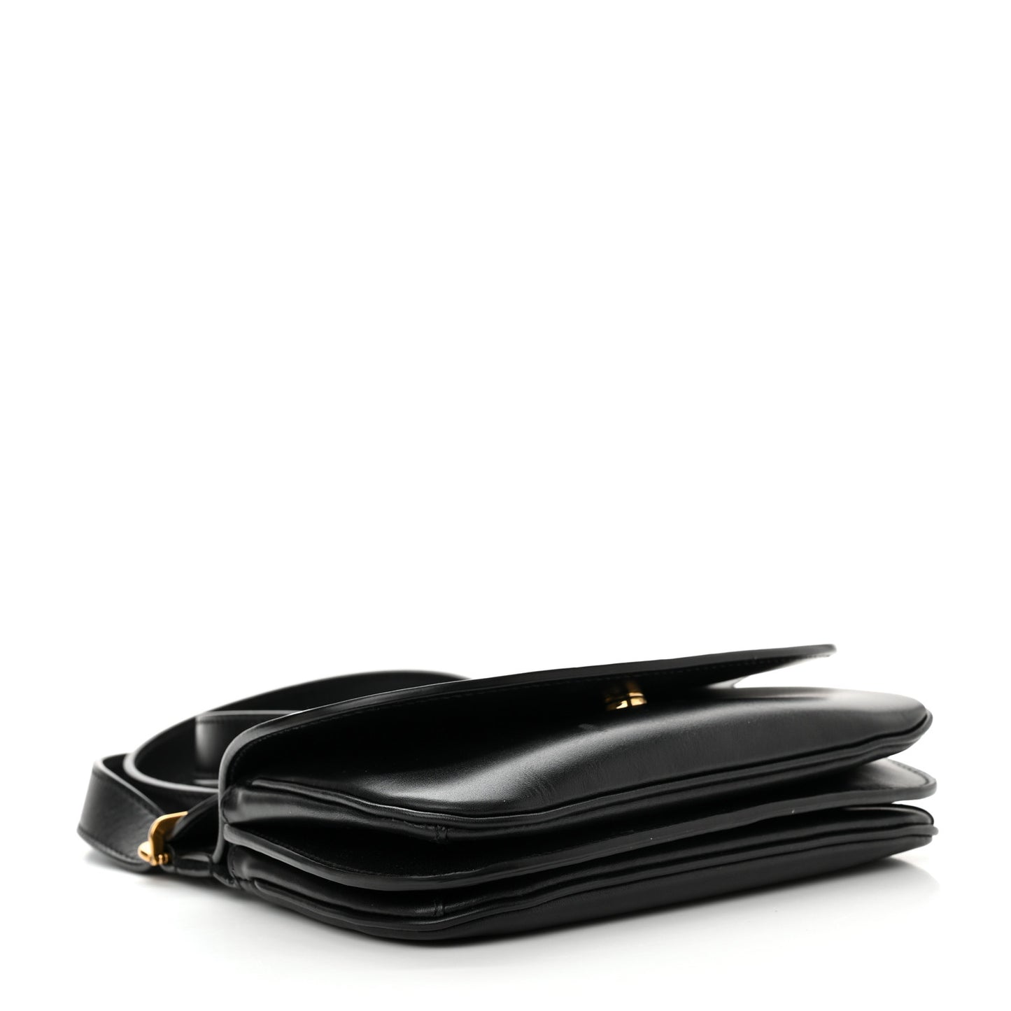 Smooth Calfskin Small Charlie Shoulder Bag Black