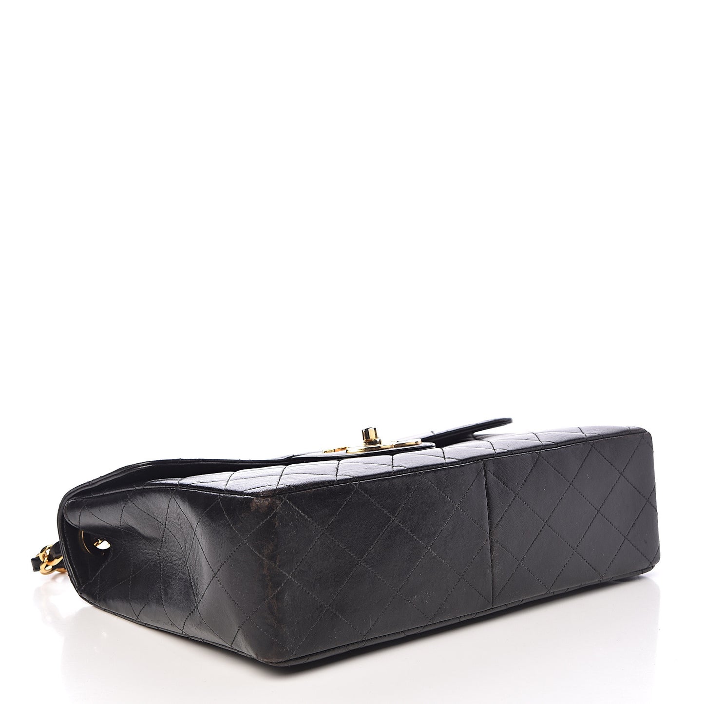 Lambskin Quilted Jumbo Single Flap Black