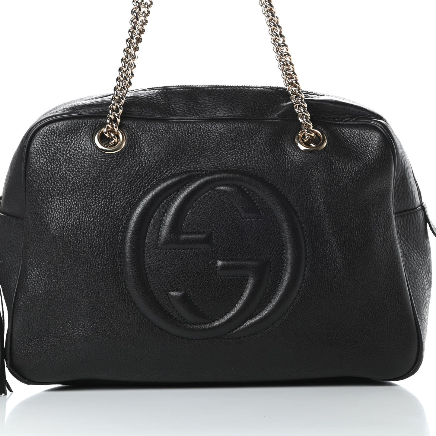 Pebbled Calfskin Medium Soho Bowler Black