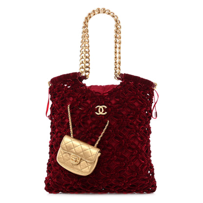Chanel Braided Velvet Metallic Lambskin Precious Net Tote 1 of 11