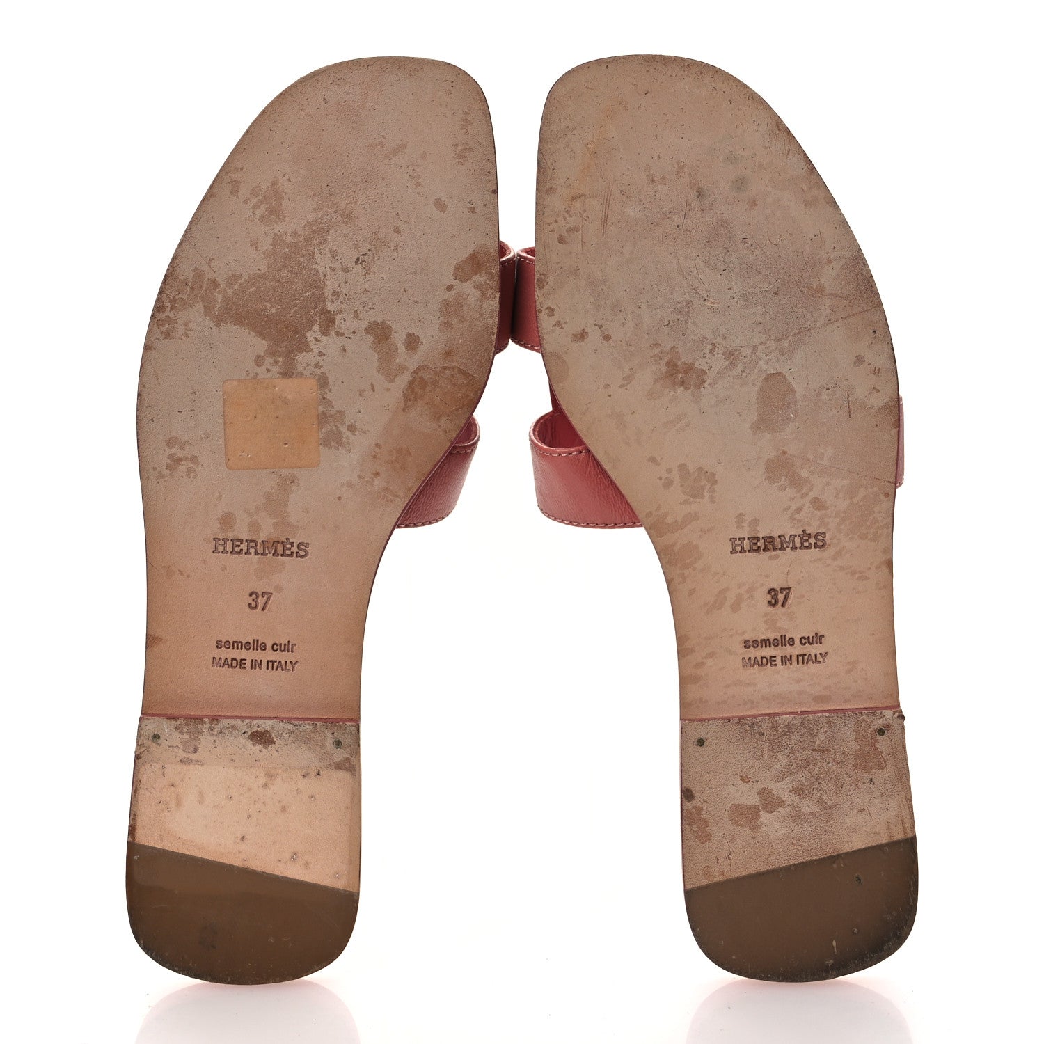 Hermes Goatskin Oran Sandals 37 Rouge Blush 7 of 13