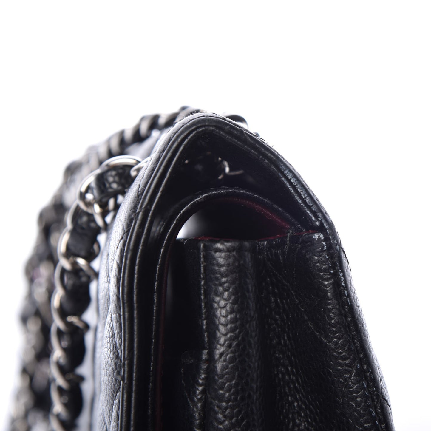 Caviar Quilted Medium Double Flap Black