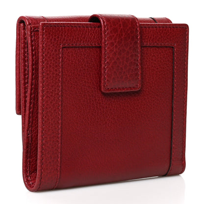 Gucci Textured Calfskin French Flap Wallet Red 3 of 9