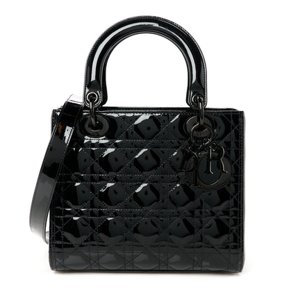 Christian Dior Ultraglossy Patent Cannage Medium Lady Dior Black 1 of 10