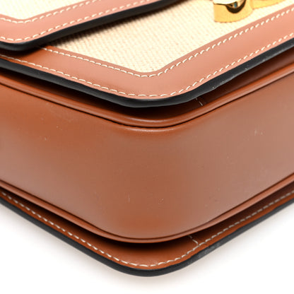 Celine Textile Calfskin Teen Triomphe Bag Natural Tan 8 of 9