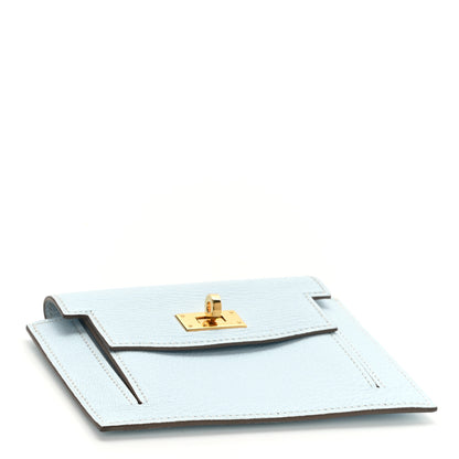 Hermes Chevre Mysore Kelly Pocket Compact Wallet Bleu Brume 4 of 8