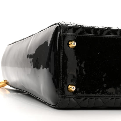 Christian Dior Patent Cannage Large Lady Dior Black 9 of 11