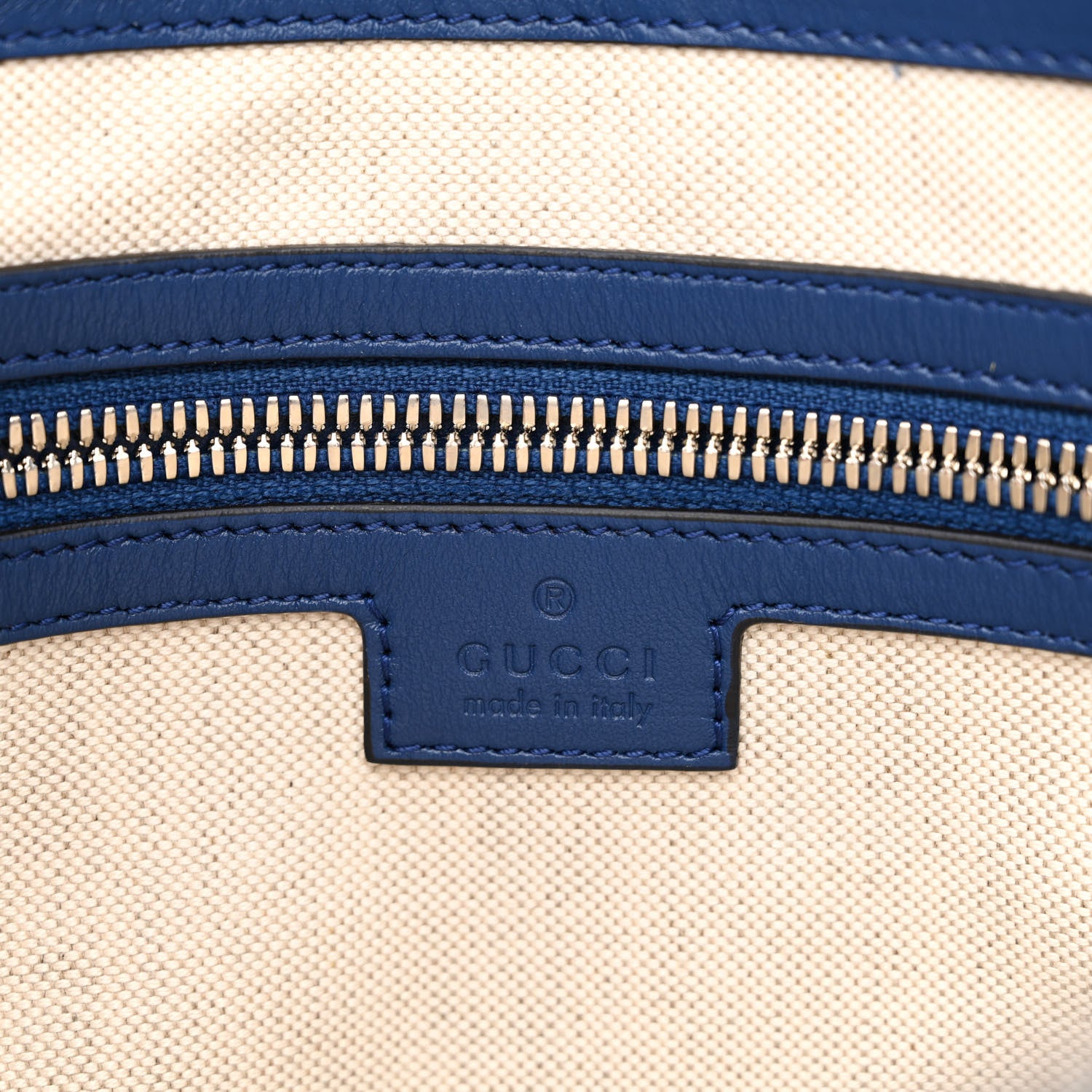 Gucci Calfskin GG Tennis Embossed Medium Wristlet Messenger Bag Intense Metal Blue 6 of 11