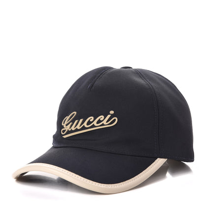 Gucci Nylon Script Baseball Hat XL Navy Blue 1 of 5