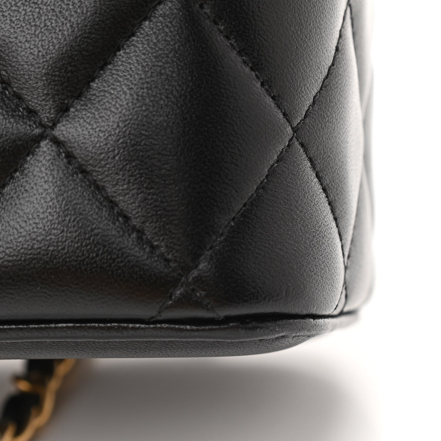 Chanel Lambskin Quilted Small Top Handle Vanity Case With Chain Black 13 of 14