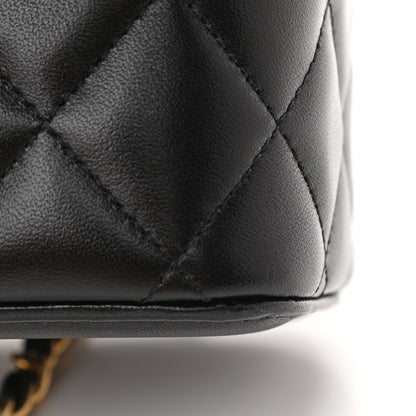 Chanel Lambskin Quilted Small Top Handle Vanity Case With Chain Black 13 of 14