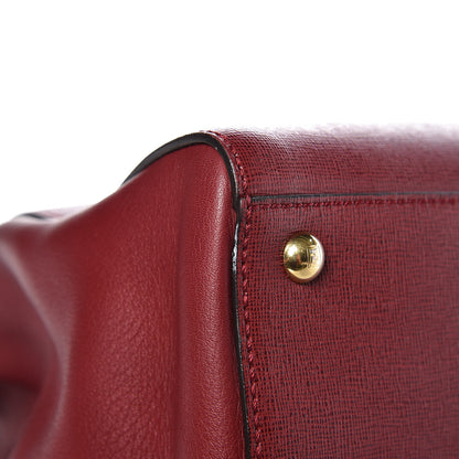 Fendi Vitello Elite Regular 2Jours Tote Rosso Scuro Ciliegia 10 of 10