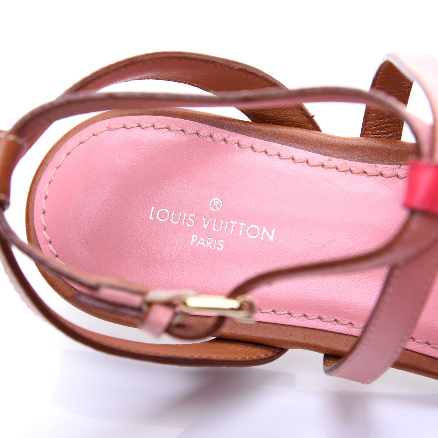 Calfskin Farenheit Flat Sandals 36 Pink
