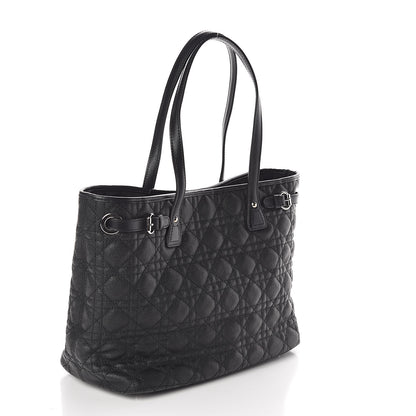 Christian Dior Coated Canvas Cannage Medium Panarea Tote Black 3 of 9
