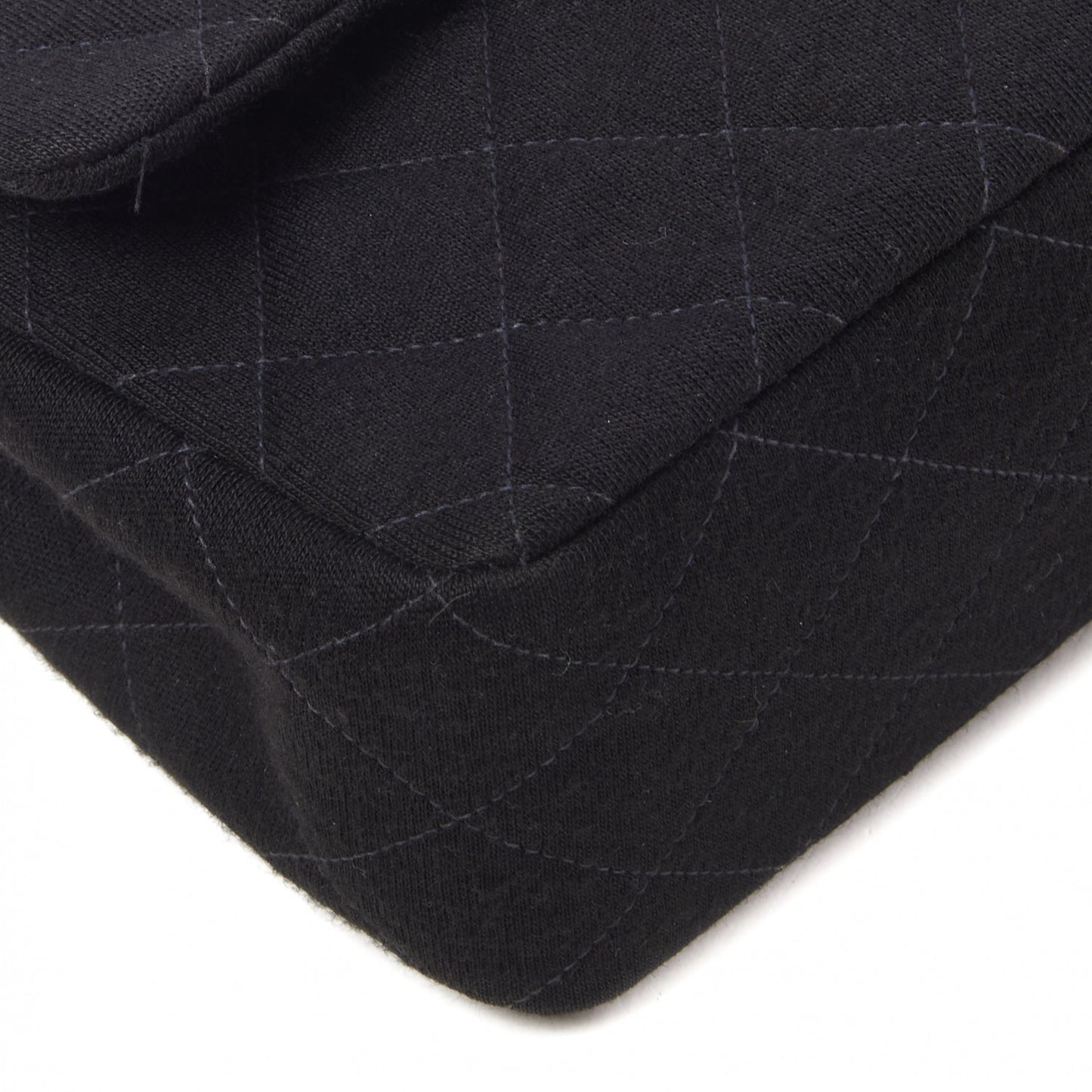 Jersey Quilted Medium Double Flap Black
