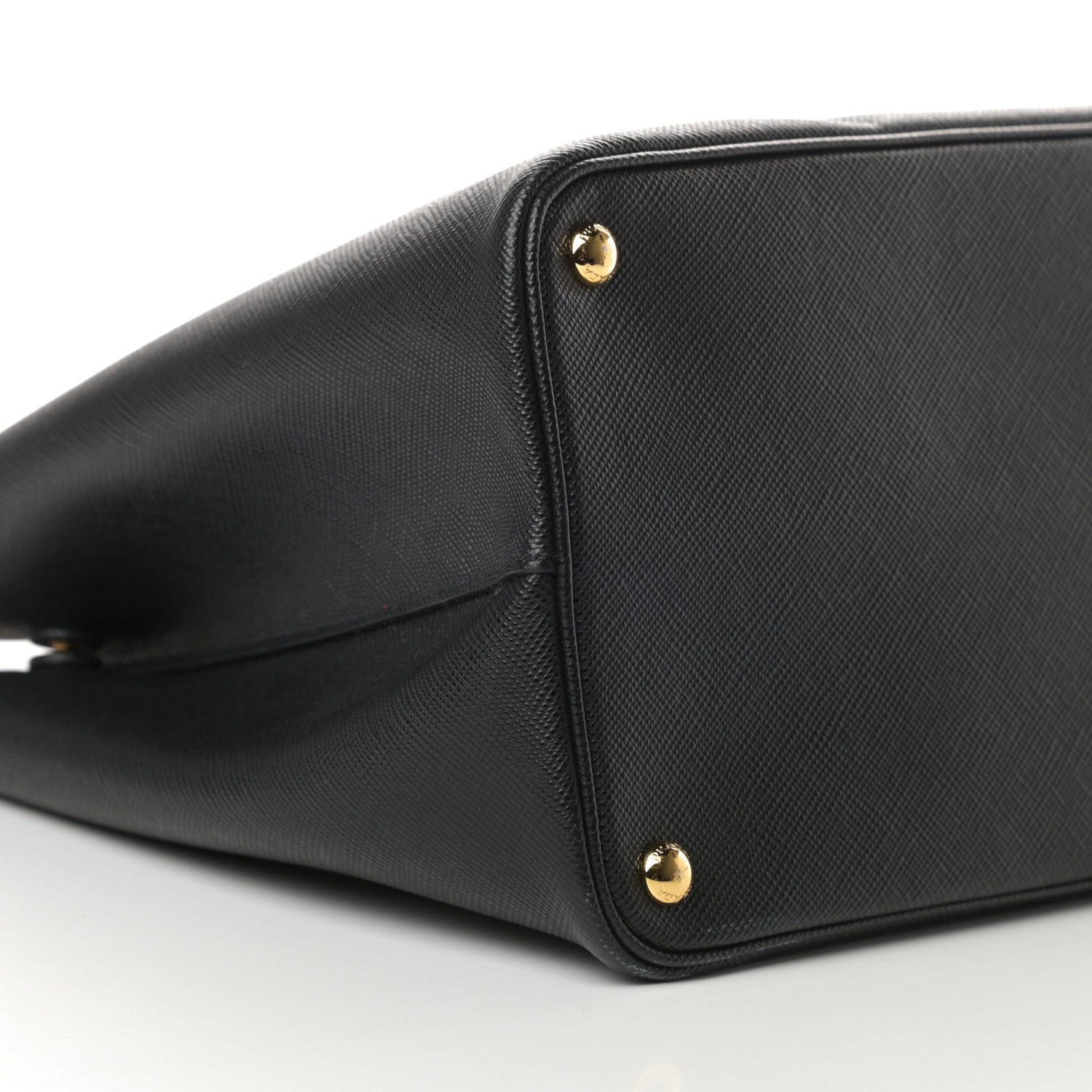 Prada Saffiano Cuir Large Double Bag Black Fuoco 9 of 11