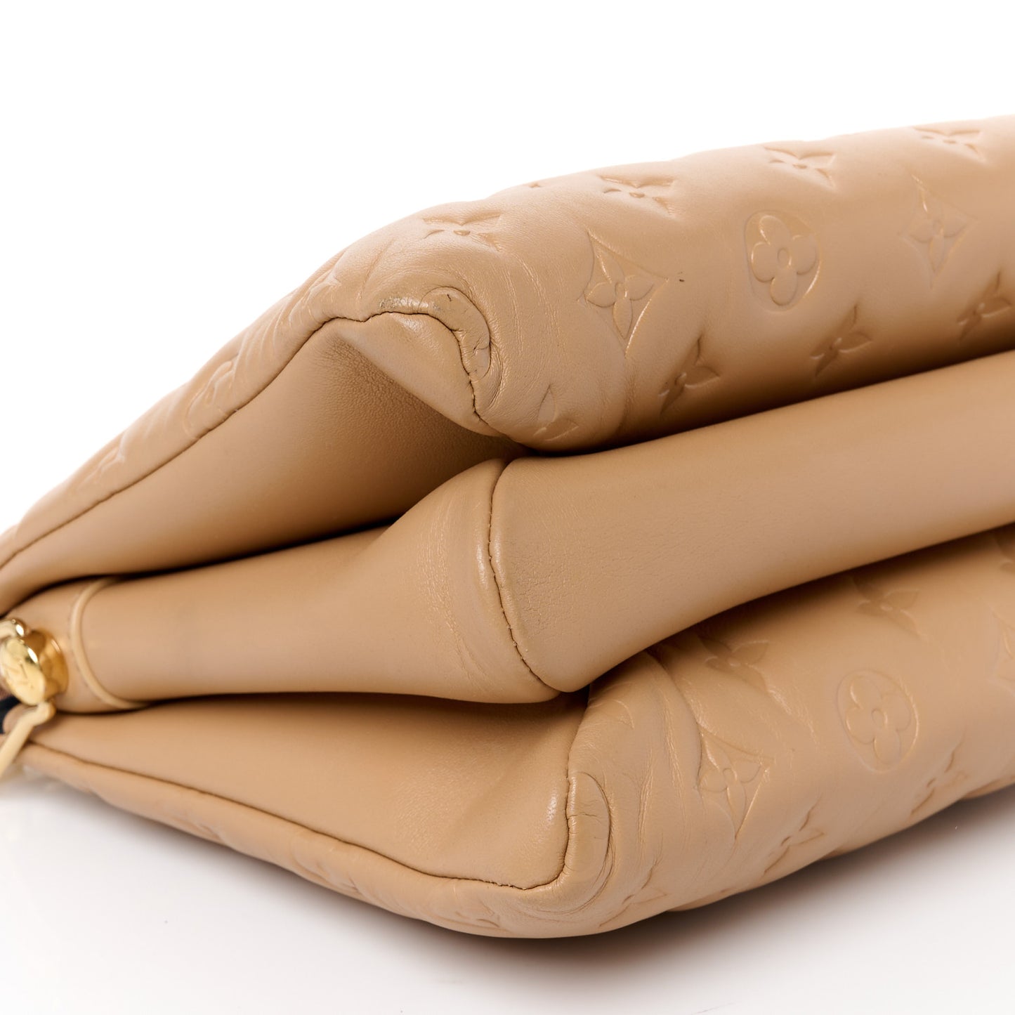Lambskin Embossed Monogram Coussin PM Camel
