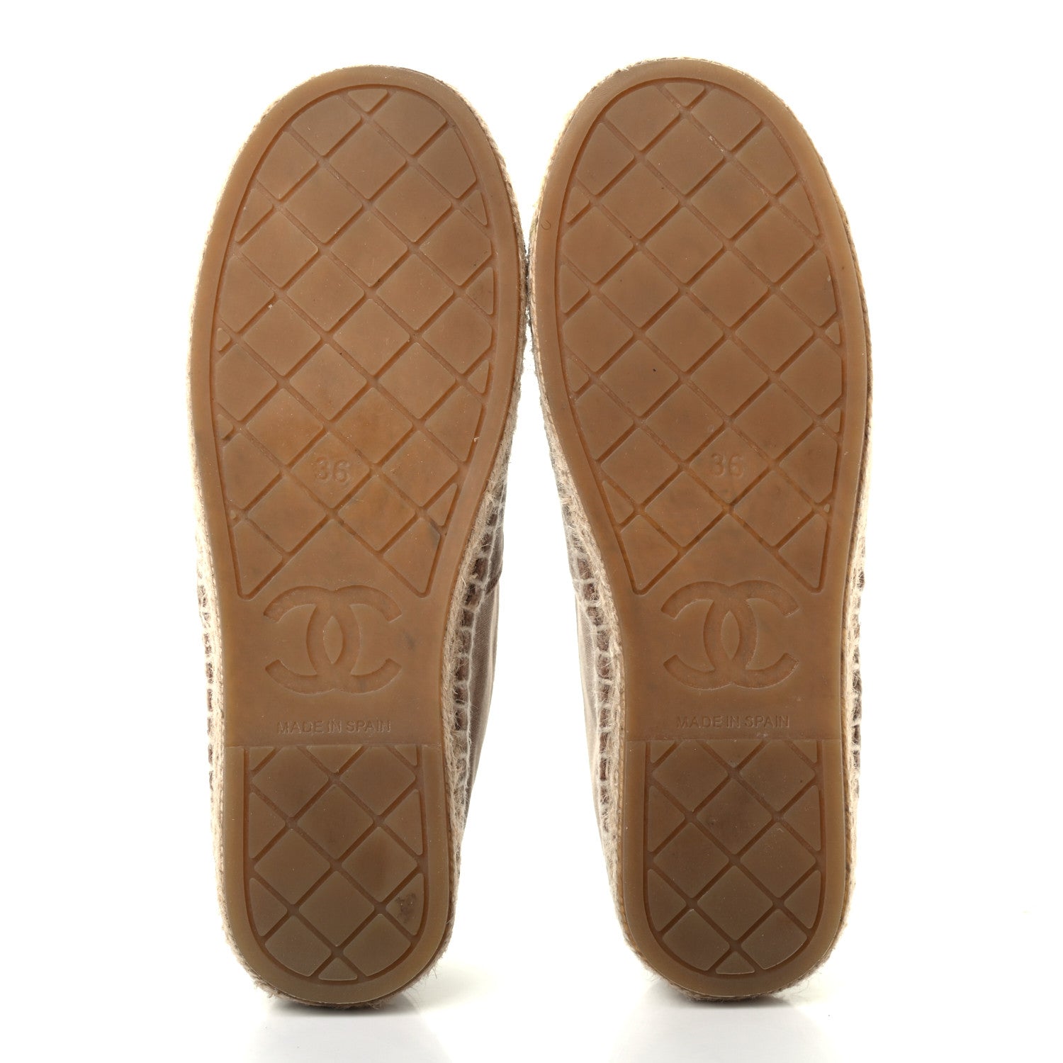 Chanel Velvet Logo Espadrilles 36 Beige Black 5 of 8