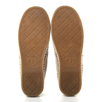 Chanel Velvet Logo Espadrilles 36 Beige Black 5 of 8