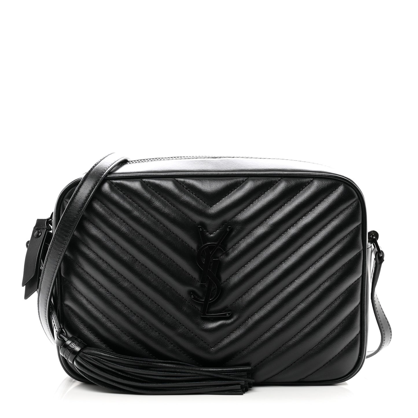 Calfskin Matelasse Monogram Monochrome Lou Camera Bag Black